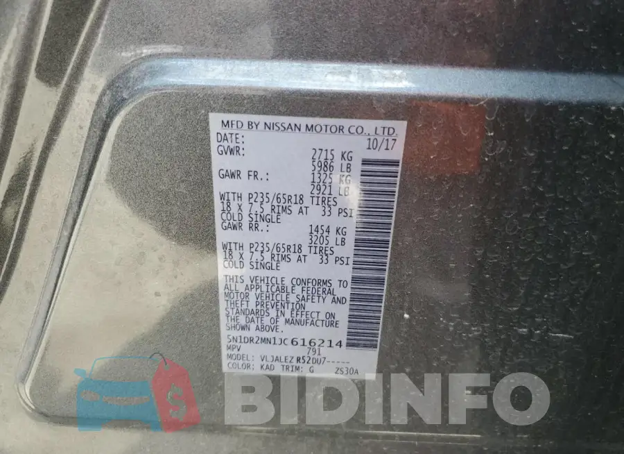 5N1DR2MN1JC616214 Photo# 13