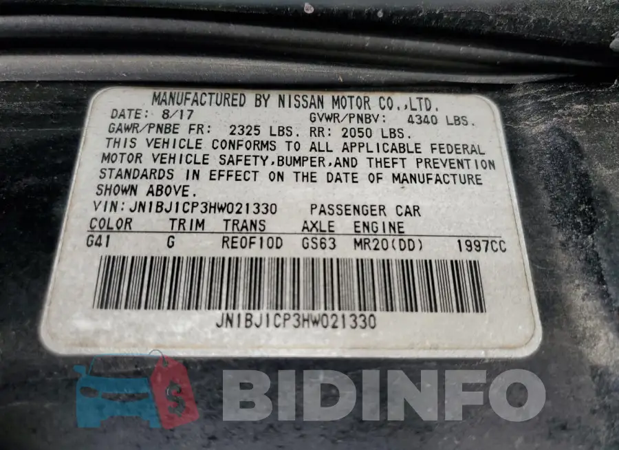 JN1BJ1CP3HW021330 Photo# 13