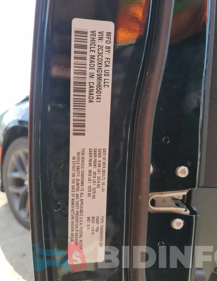 2C3CDXHG9MH650141 Photo# 12
