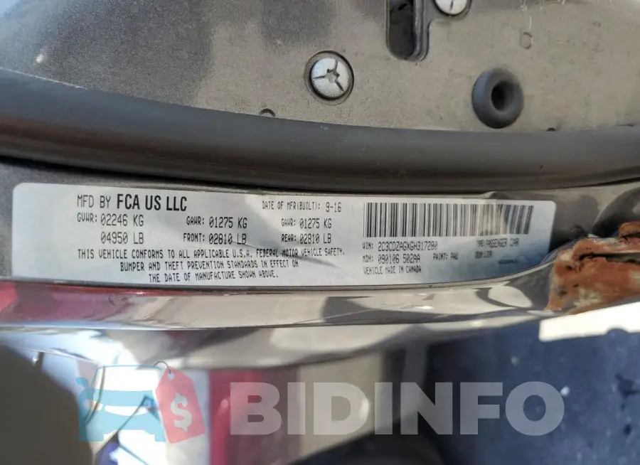 2C3CDZAGXGH317280 Photo# 12