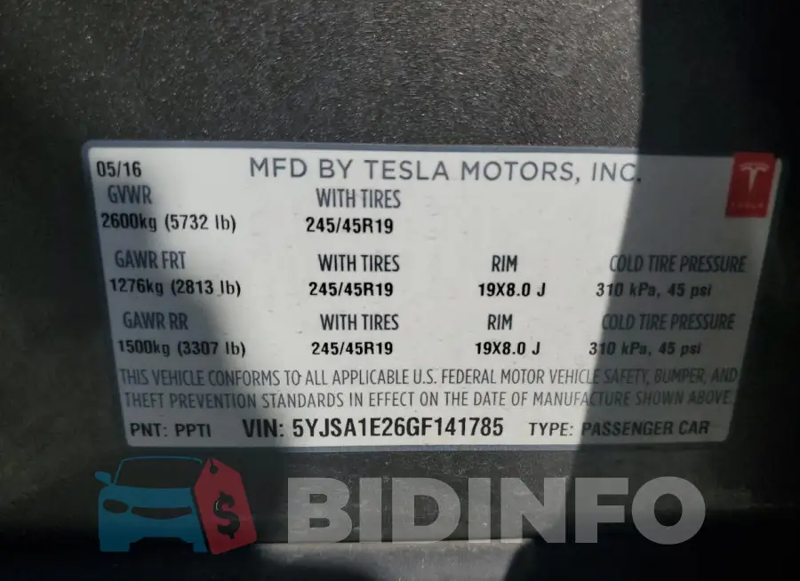 5YJSA1E26GF141785 Photo# 13