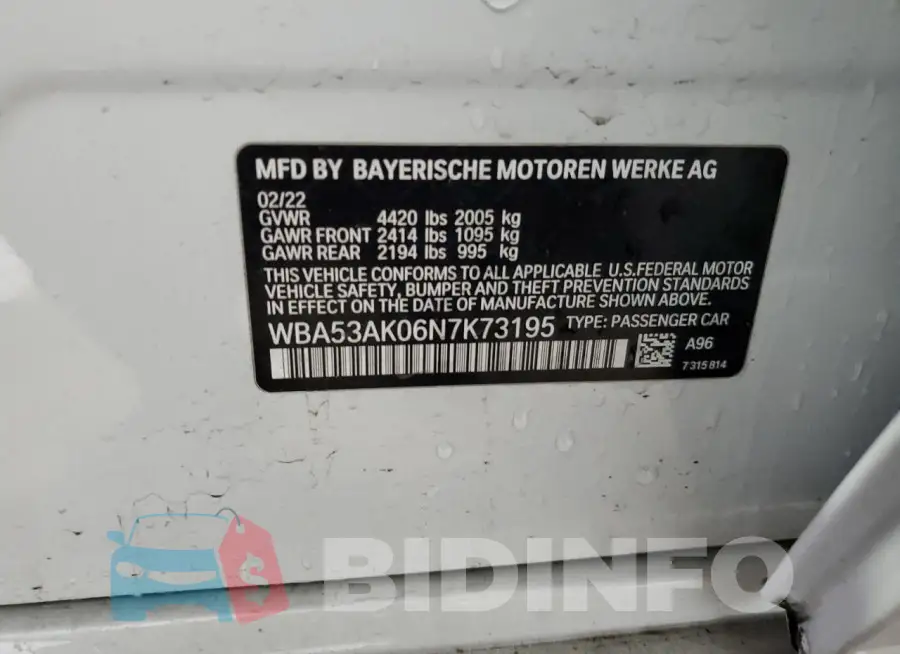WBA53AK06N7K73195 Photo# 12