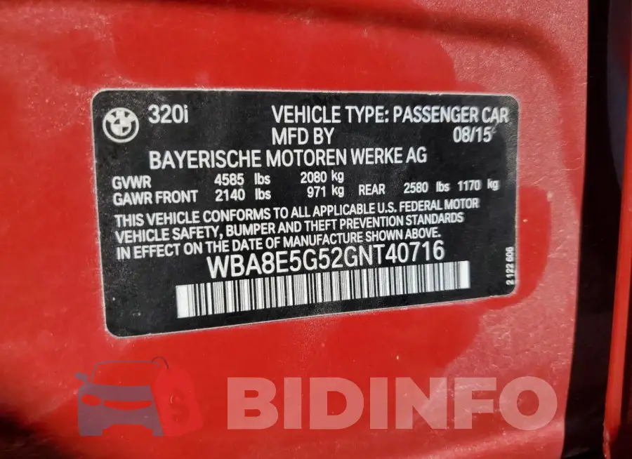 WBA8E5G52GNT40716 Photo# 13