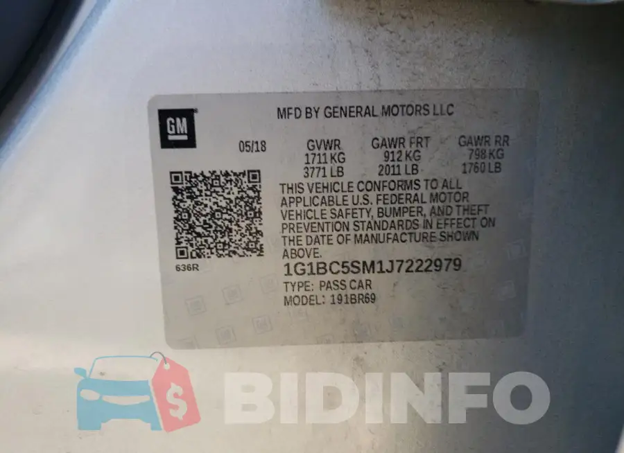 1G1BC5SM1J7222979 Photo# 12
