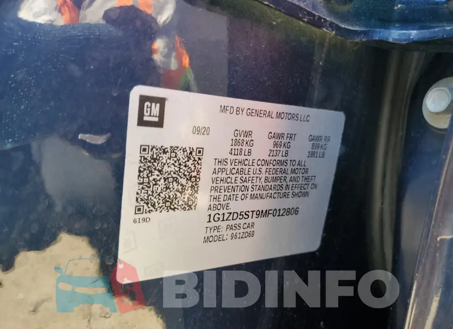 1G1ZD5ST9MF012806 Photo# 13