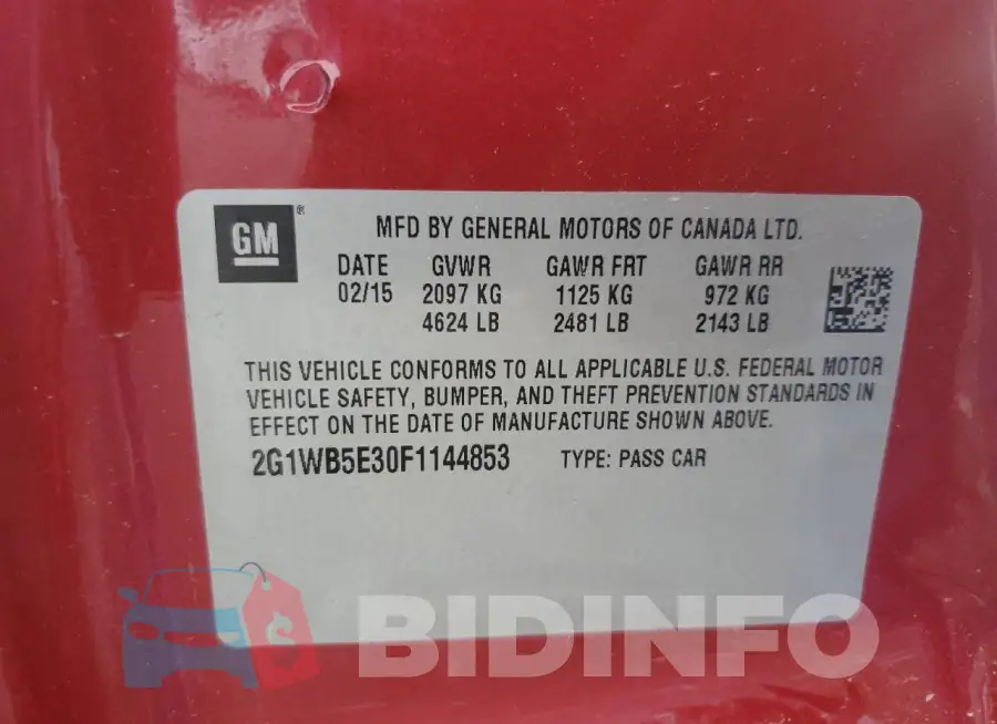 2G1WB5E30F1144853 Photo# 12