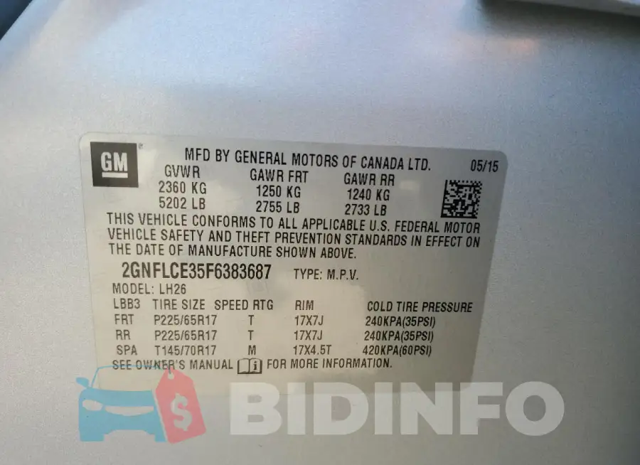 2GNFLCE35F6383687 Photo# 13