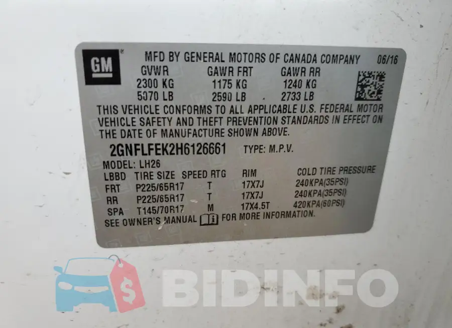 2GNFLFEK2H6126661 Photo# 12