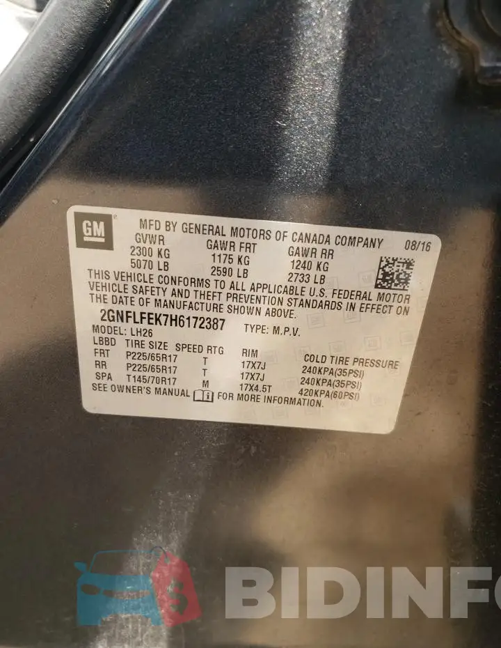 2GNFLFEK7H6172387 Photo# 12