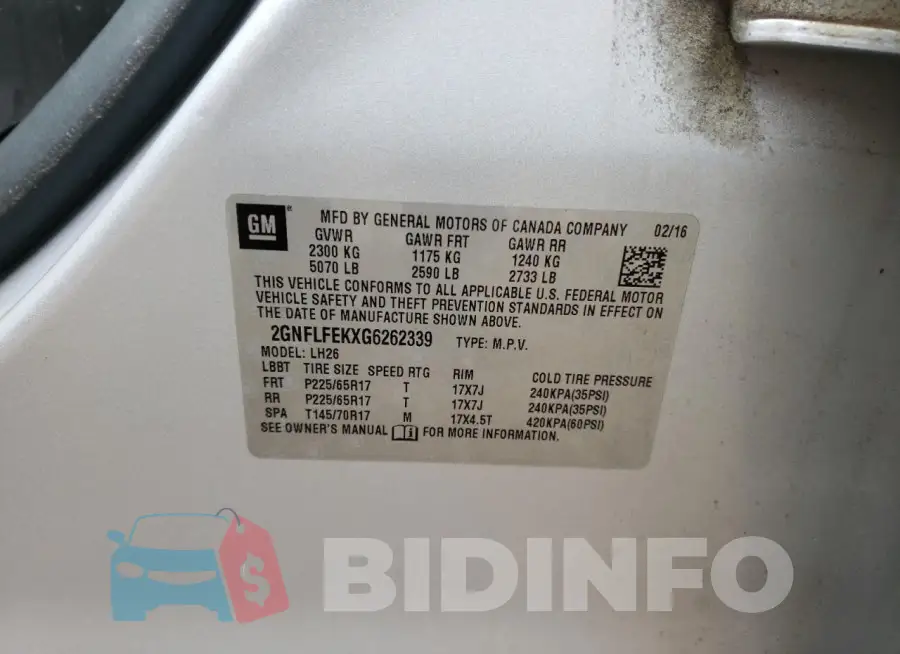 2GNFLFEKXG6262339 Photo# 14