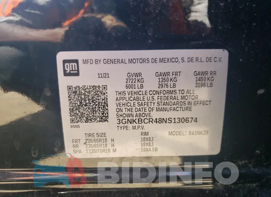 3GNKBCR48NS130674 Photo# 13