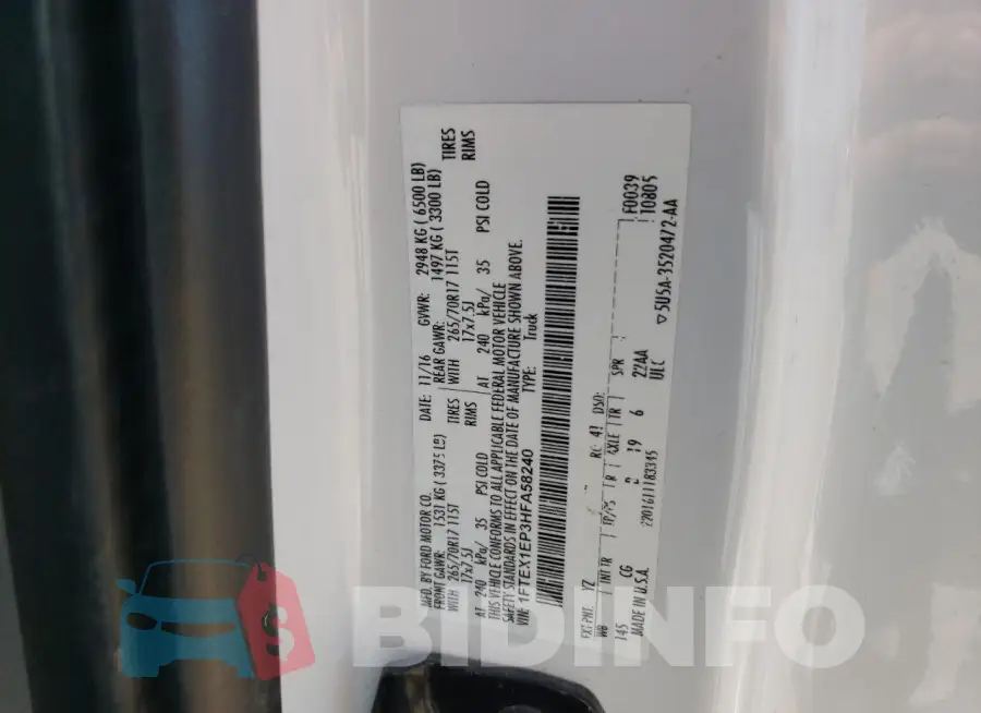 1FTEX1EP3HFA58240 Photo# 12