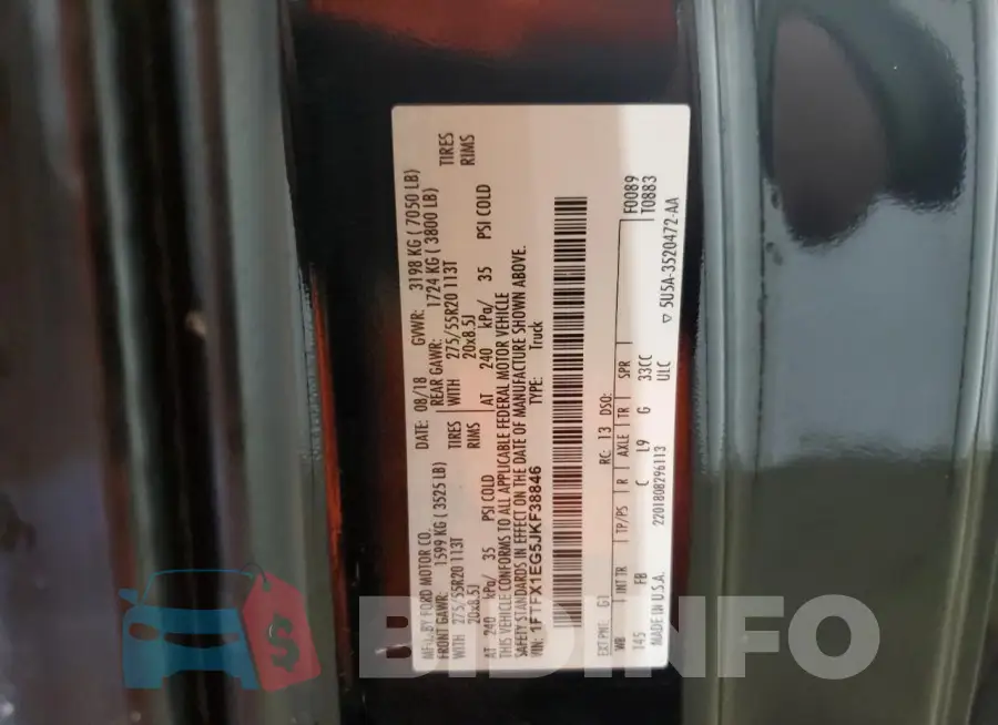 1FTFX1EG5JKF38846 Photo# 12