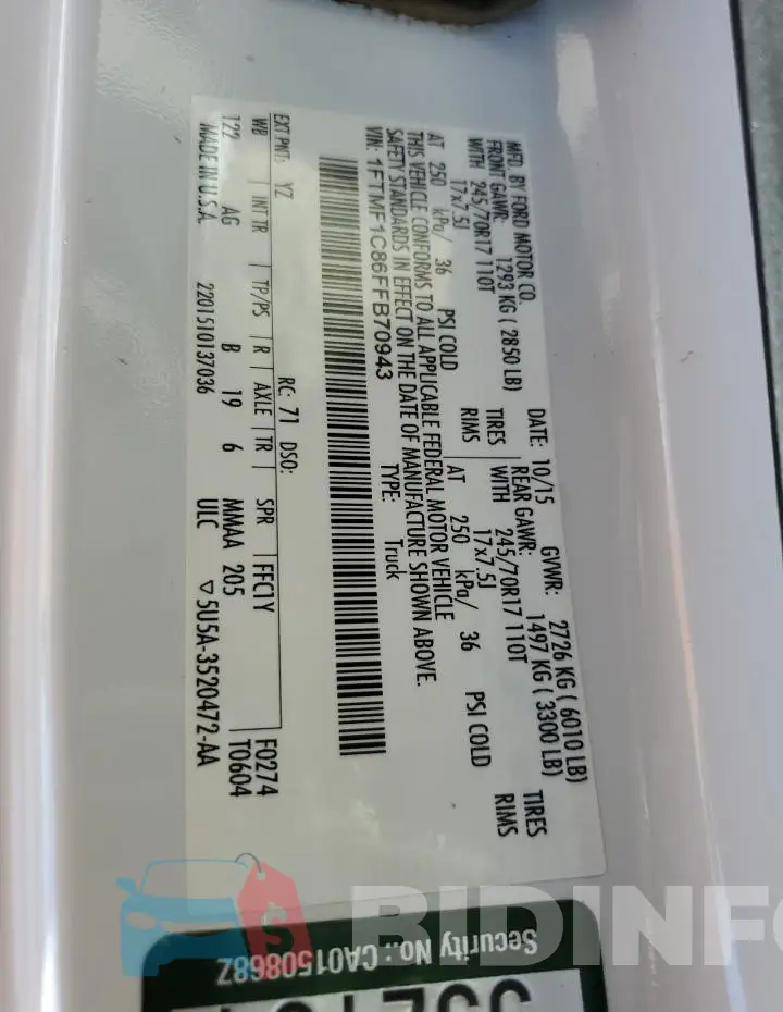 1FTMF1C86FFB70943 Photo# 12