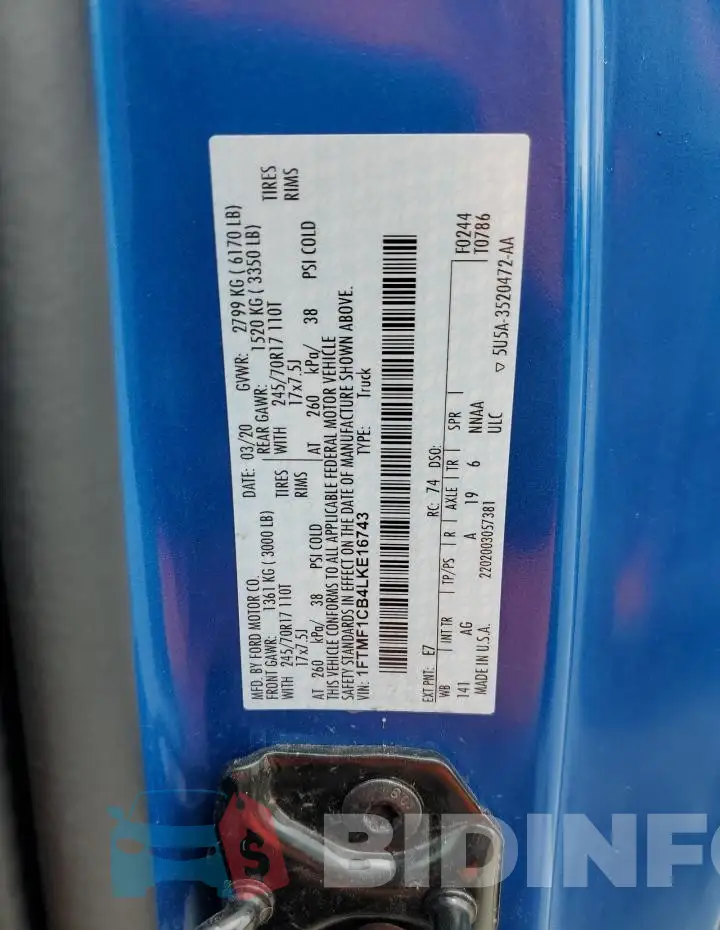 1FTMF1CB4LKE16743 Photo# 13