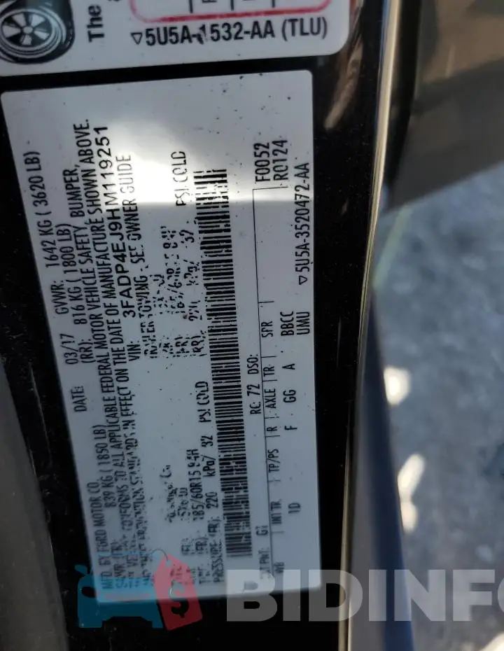3FADP4EJ9HM119251 Photo# 12