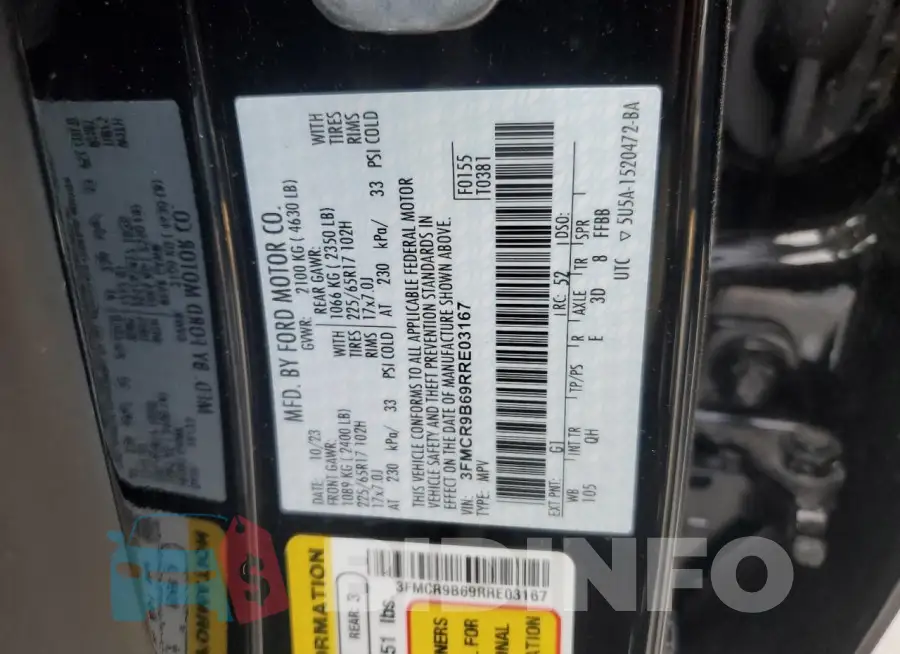 3FMCR9B69RRE03167 Photo# 13
