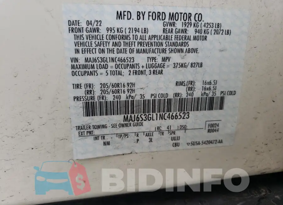 MAJ6S3GL1NC466523 Photo# 13