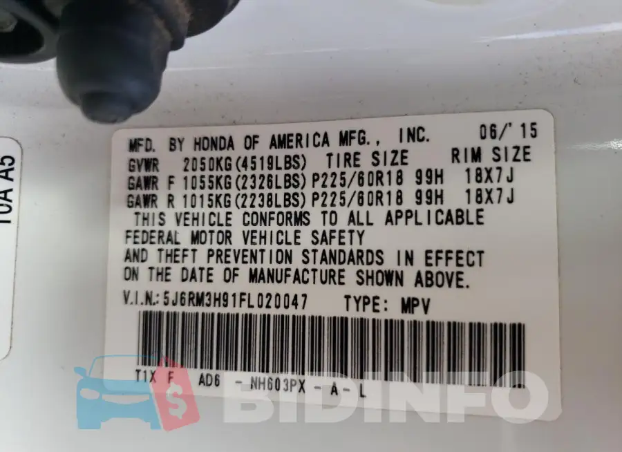 5J6RM3H91FL020047 Photo# 13