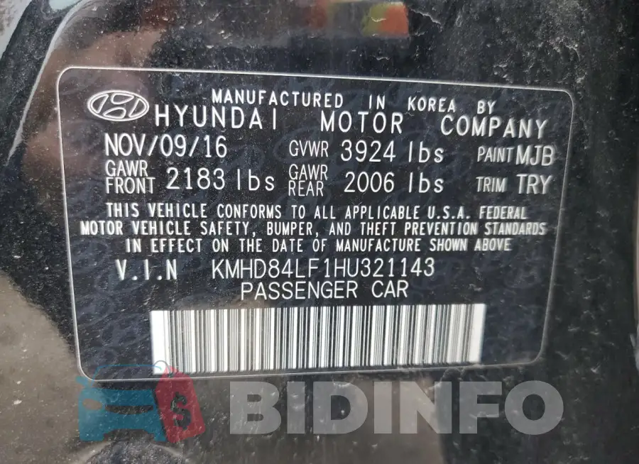 KMHD84LF1HU321143 Photo# 12