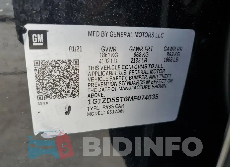 1G1ZD5ST6MF074535 Photo# 12