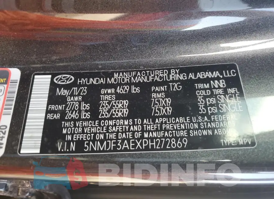 5NMJF3AEXPH272869 Photo# 13