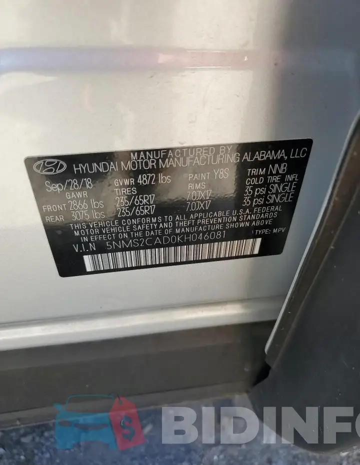 5NMS2CAD0KH046081 Photo# 13