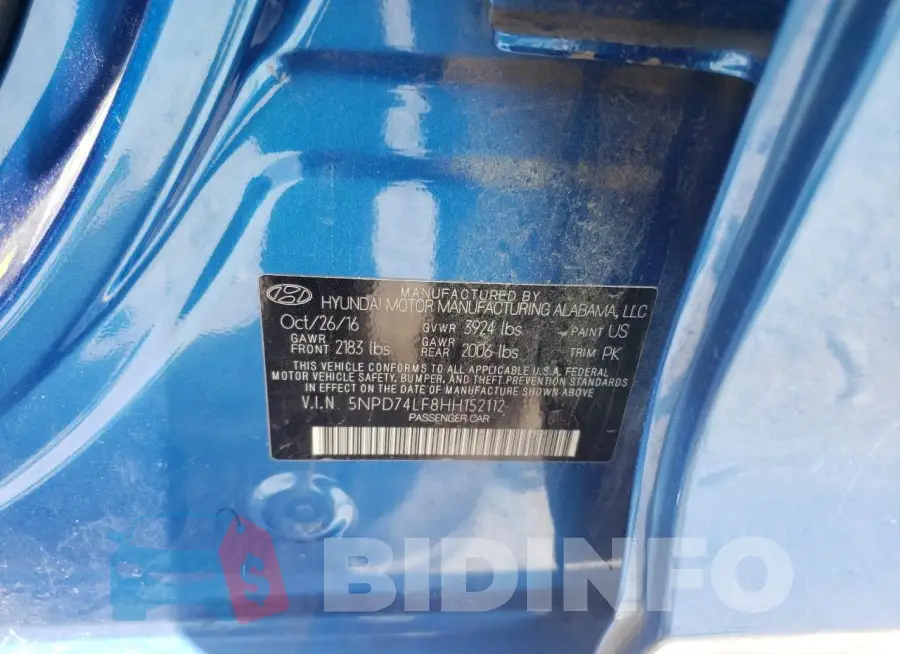 5NPD74LF8HH152112 Photo# 12