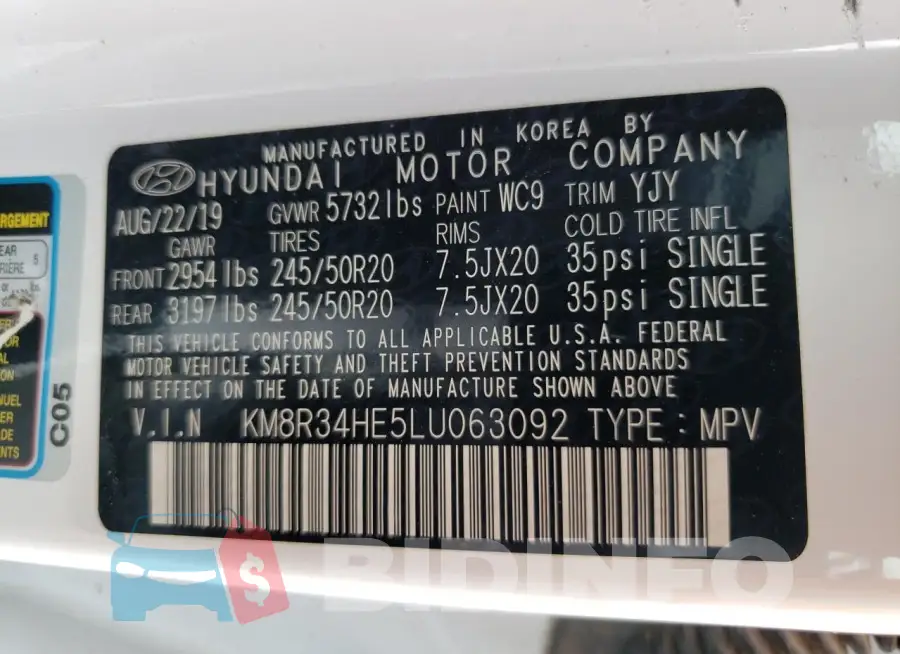 KM8R34HE5LU063092 Photo# 13
