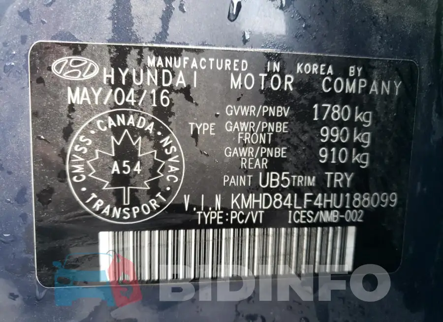 KMHD84LF4HU188099 Photo# 13