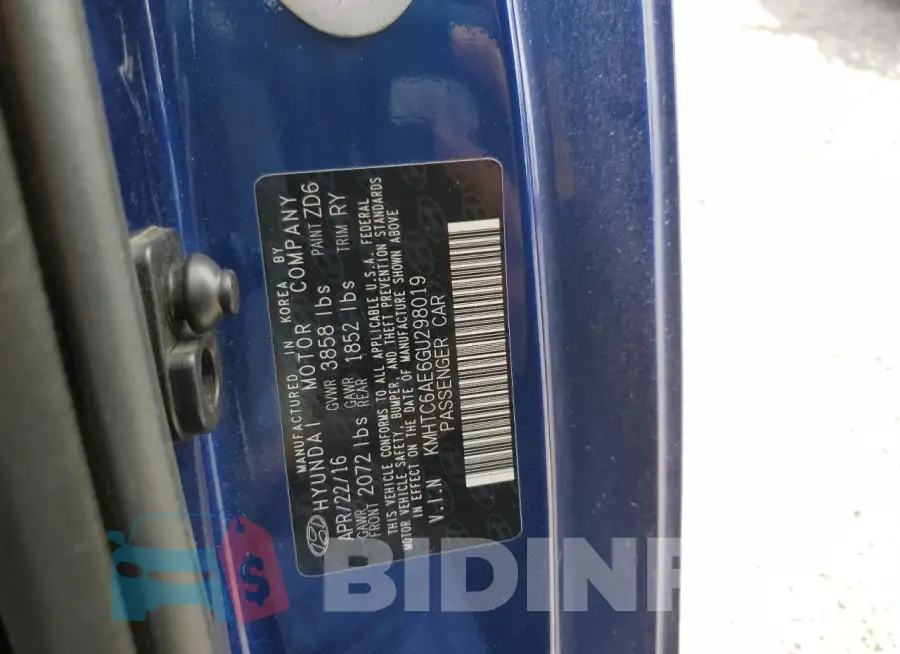 KMHTC6AE6GU298019 Photo# 12