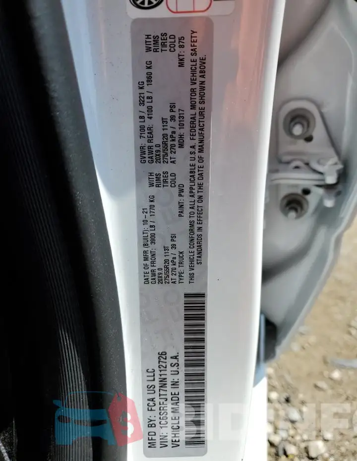 1C6SRFJT7NN112726 Photo# 12