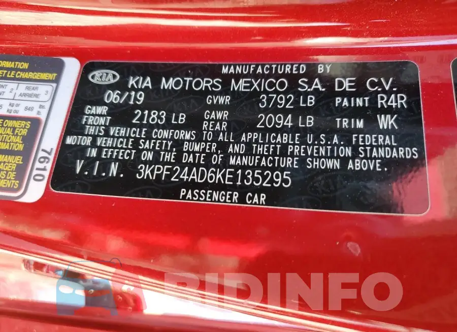 3KPF24AD6KE135295 Photo# 12