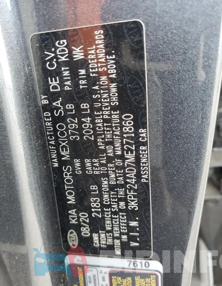 3KPF24AD7ME271860 Photo# 12