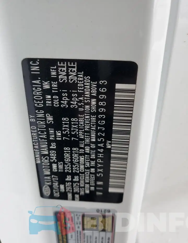 5XYPH4A52JG398963 Photo# 13