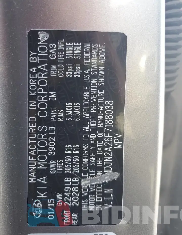 KNDJN2A26F7188038 Photo# 12