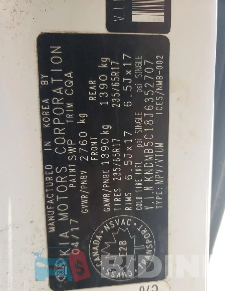 KNDMB5C18J6352707 Photo# 14