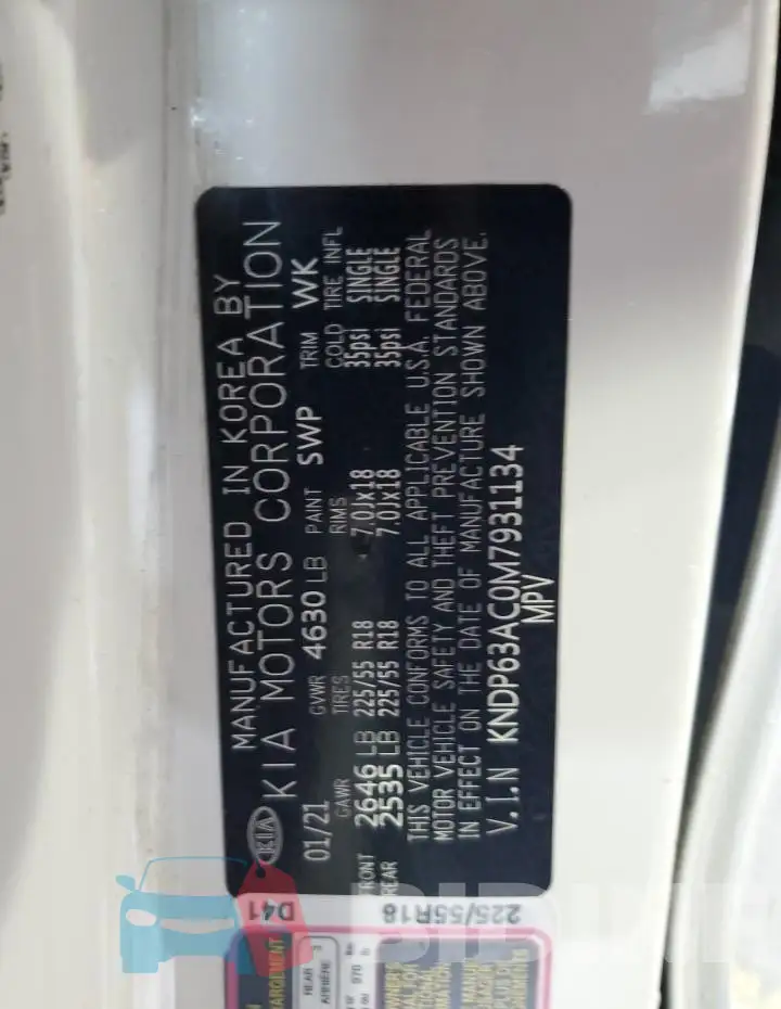 KNDP63AC0M7931134 Photo# 13