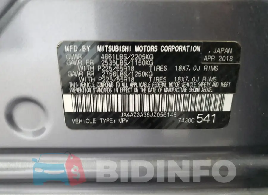 JA4AZ3A38JZ056148 Photo# 13