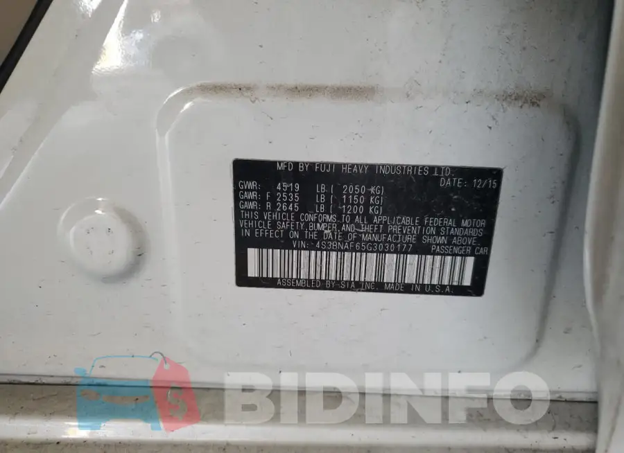 4S3BNAF65G3030177 Photo# 12
