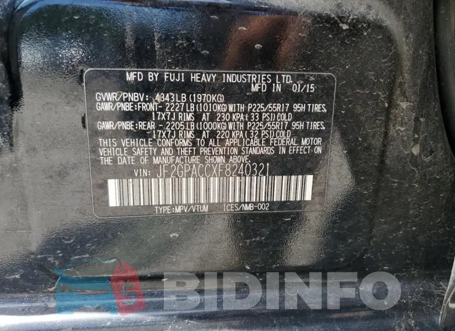 JF2GPACCXF8240321 Photo# 13