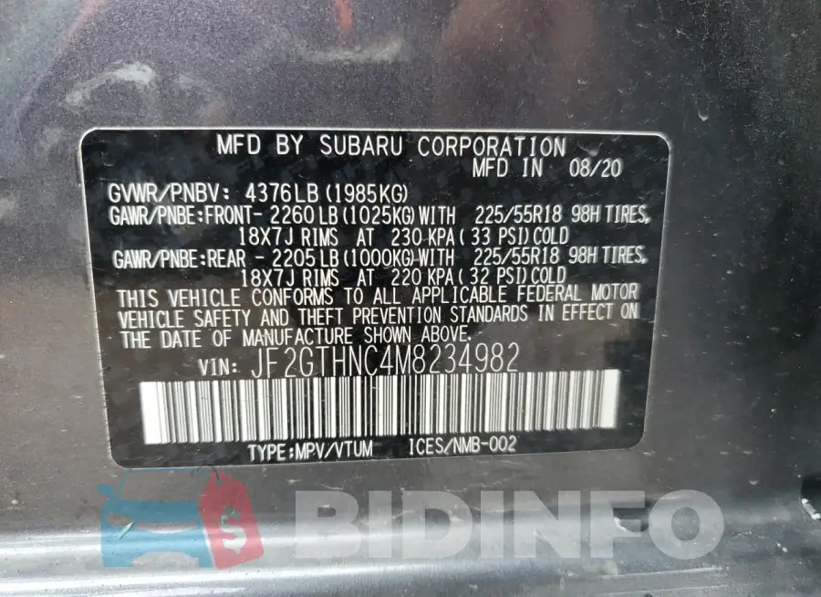 JF2GTHNC4M8234982 Photo# 14