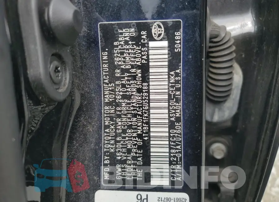 4T1BF1FK7GU529188 Photo# 12