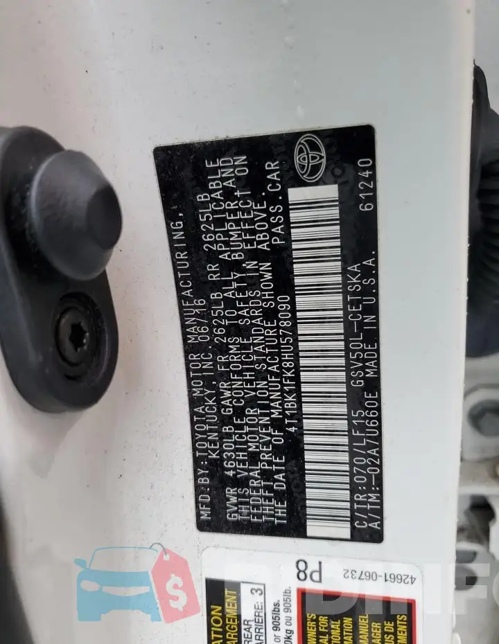 4T1BK1FK8HU578090 Photo# 12