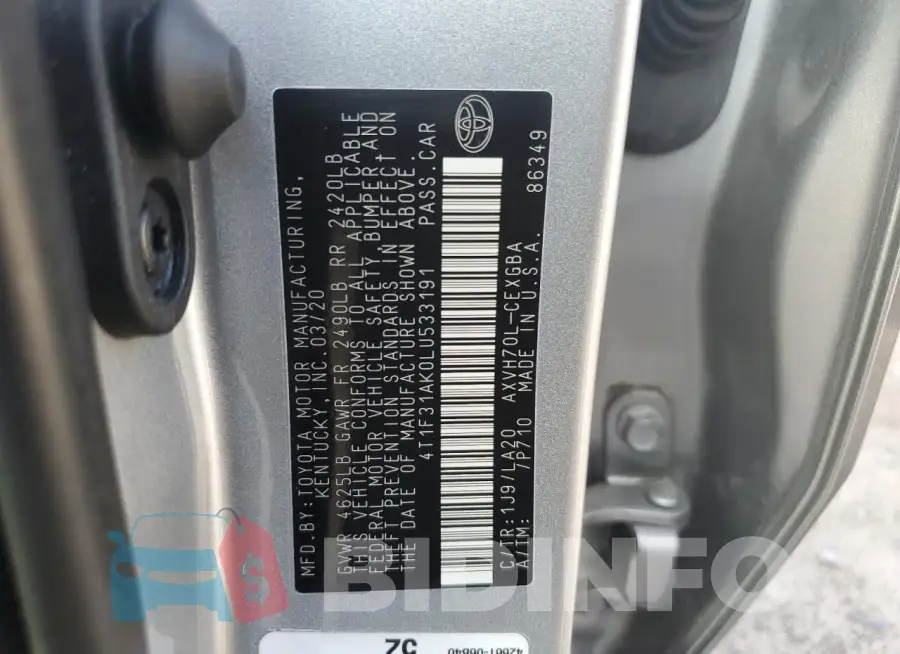 4T1F31AK0LU533191 Photo# 13