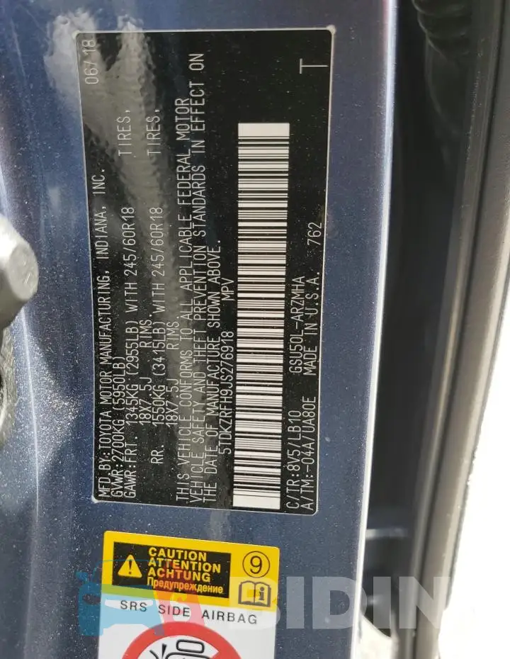 5TDKZRFH9JS276918 Photo# 13
