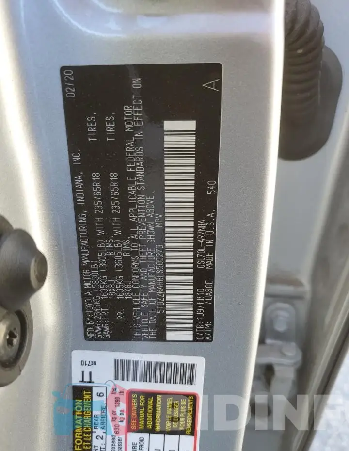 5TDZZRAH6LS505273 Photo# 13
