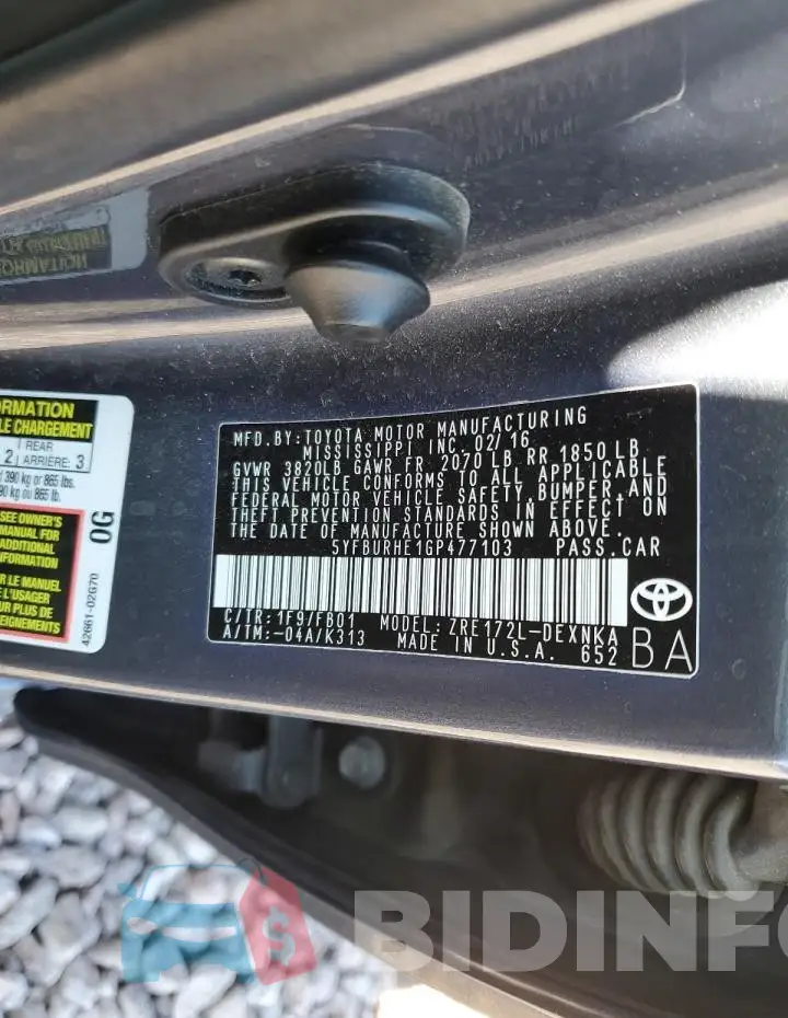 5YFBURHE1GP477103 Photo# 12