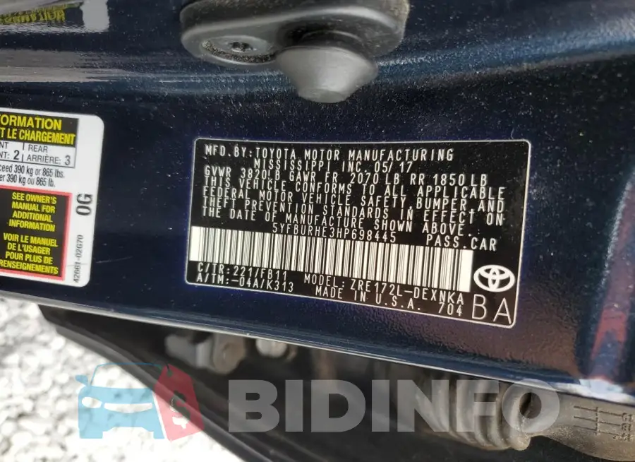 5YFBURHE3HP698445 Photo# 12