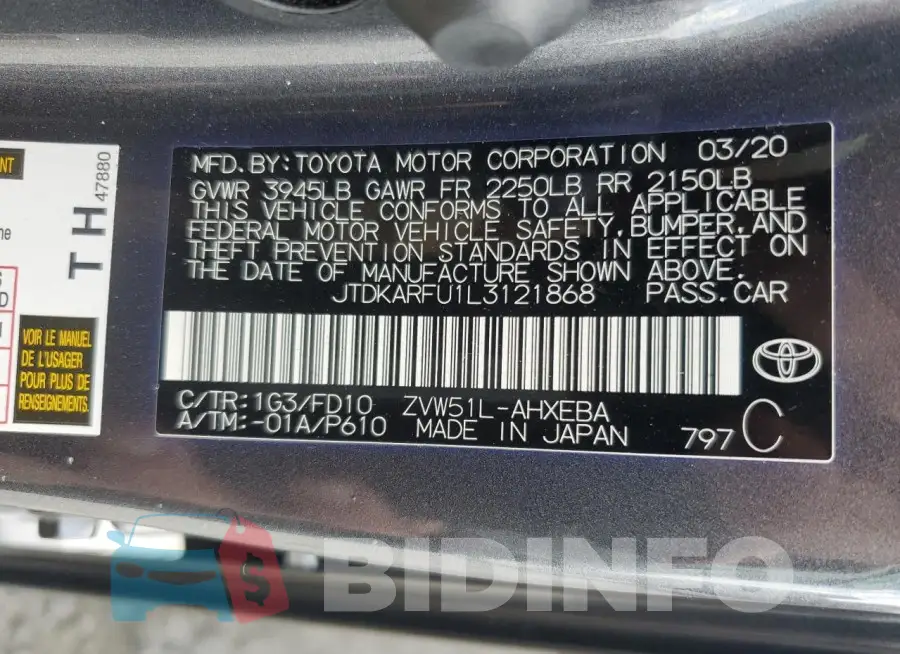 JTDKARFU1L3121868 Photo# 12